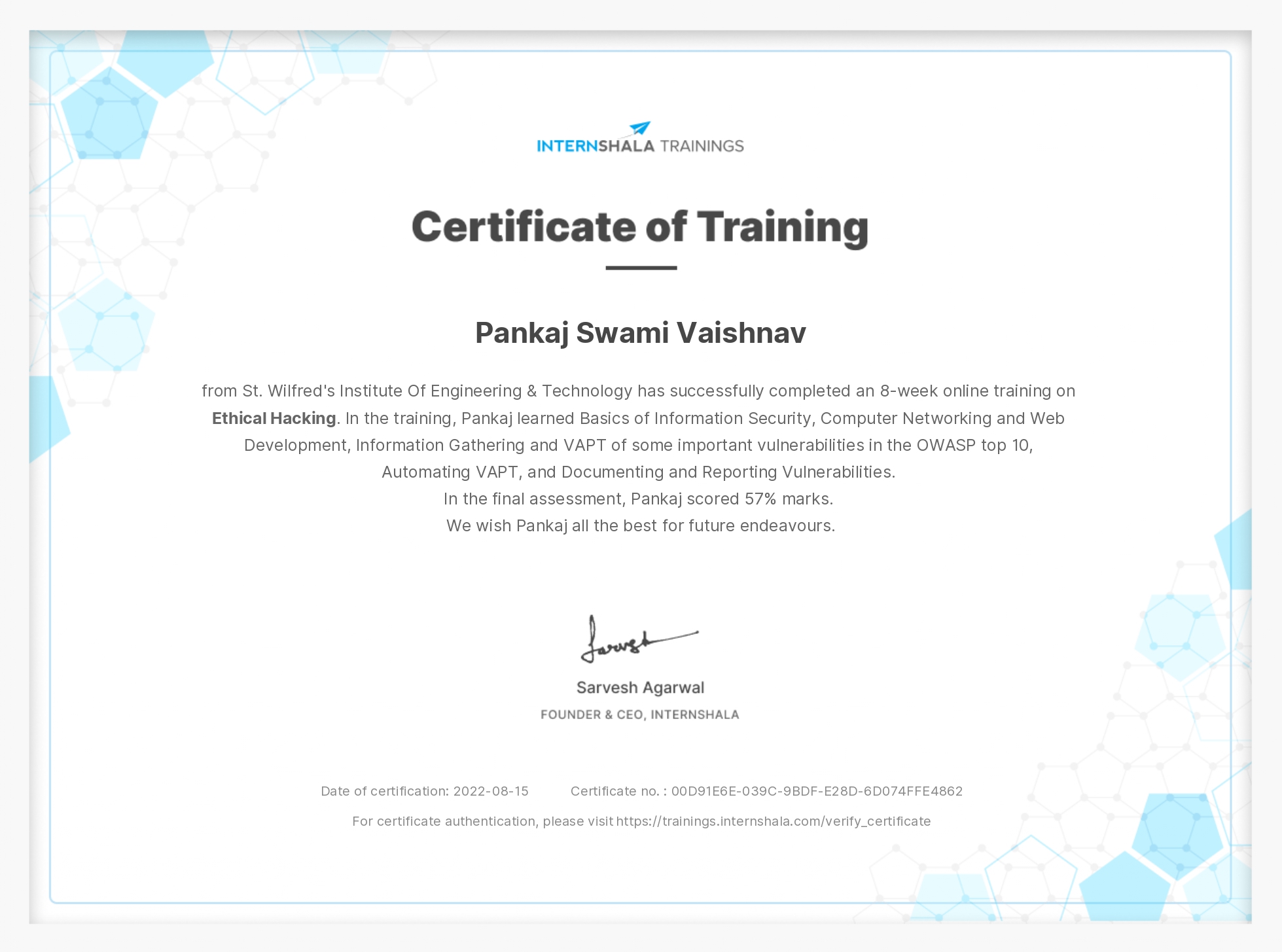  Hackathon certificate