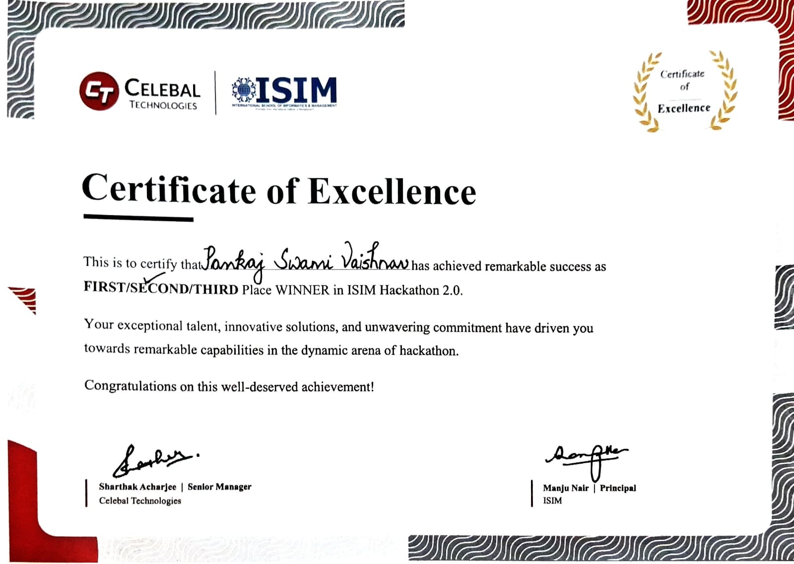  Hackathon certificate